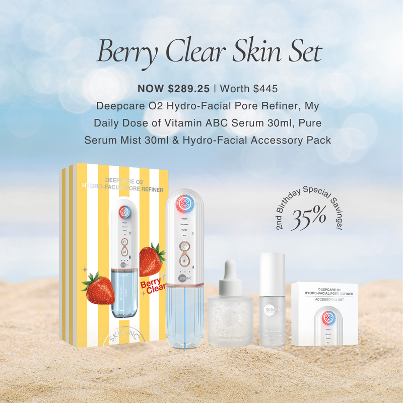 Berry Clear Skin Set | with Deepcare O2 Hydro-Facial Pore Refiner Device & ABC Serum