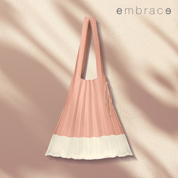 Embrace Peach Pink Pleated Bag