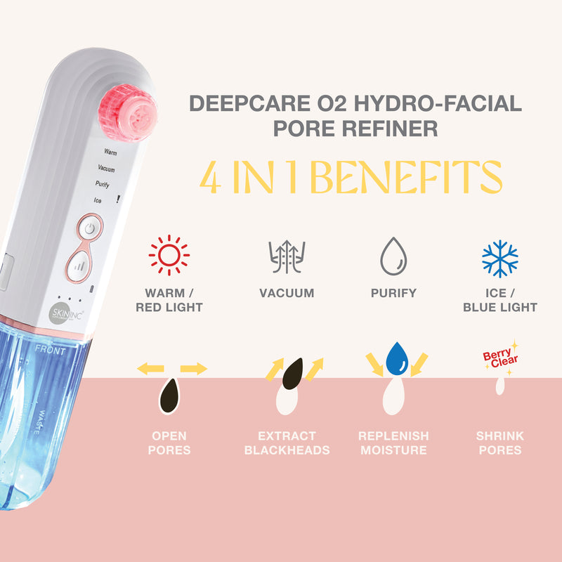 Berry Clear Skin Set | with Deepcare O2 Hydro-Facial Pore Refiner Device & ABC Serum