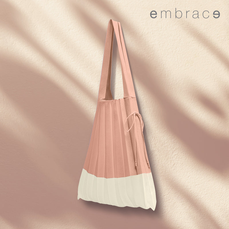 Embrace Peach Pink Pleated Bag
